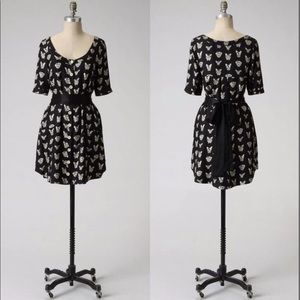 3 for $20 or 5 for $25 Anthro Canine Printed Black Silk Dress